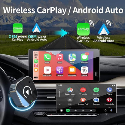 Wireless CarPlay Adapter, Wired to Wireless for CarPlay, Mini USB Design Car Play Adapter, Plug and Play, Stable Connection (Black)