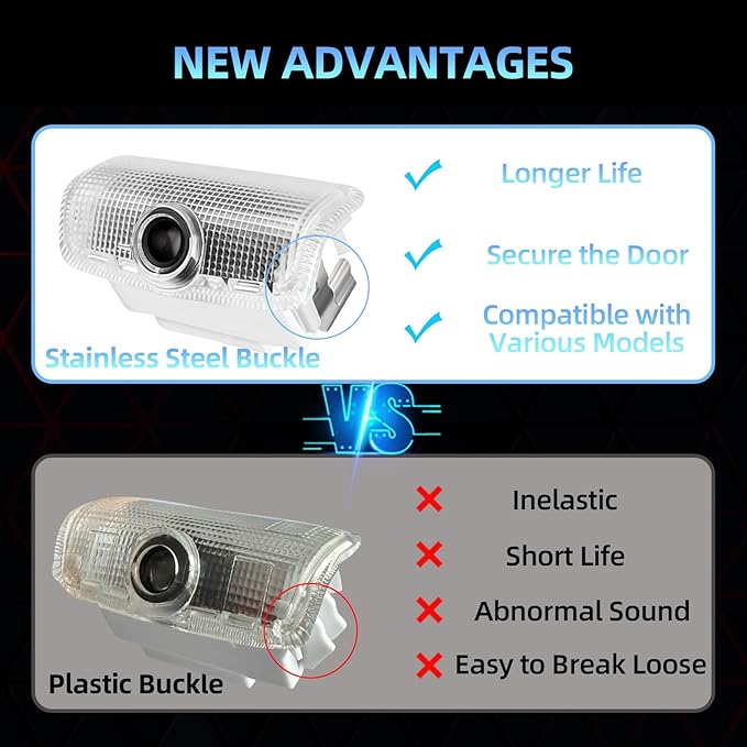 2Pcs No Fade Car Door Lights Logo Projector Compatible with QX50/56/60/70/80, Q50/60/70, G25/37, M25/35/37/45/56, FX35/37/45/50, EX25/35/37 Model, Led Car Door Welcome Puddle Lights Accessories