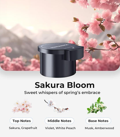 Hitolza Car Air Freshener Refill - Pack of 2, Can be Used for 4~6 Months - Made with Natural Plant Extracts - Sakura Bloom