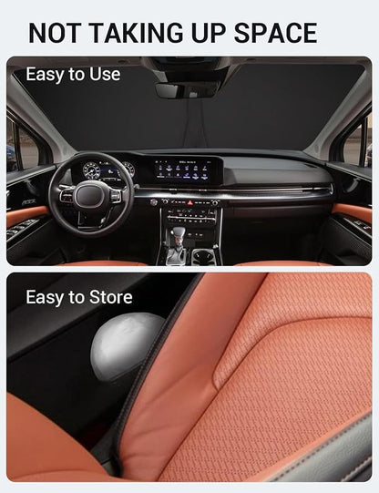 Proadsy Windshield Sun Shade for Kia Carnival 2022-2025 2026 4-Layer Foldable Front Sunshade Protector Sun Visor Blocks UV Rays Keep Car Cooler Accessories