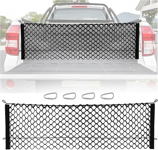 49" x 15.7" Truck Bed Organizer,Elastic Shrink Truck Cargo Net with 4 Metal Hooks Keep Truck Interior Tidy,Truck Bed Storage Hold Many Items Compatible with Chevrolet,Ford,GMC (XL 49"x15.7")