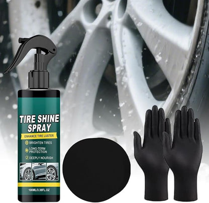 Tire Spray Shine,Long Lasting 100ml Maintenance Tool - Auto Tire Shine Cleaner - for Sedan Truck RV Motorcycle Scooter ATV, Detailing Shop Home Garage