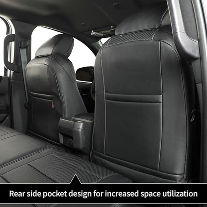 coverdream Front Tacoma Seat Covers Custom Fit for 2024 2025 2026 Toyota Tacoma SR,SR5,TRD Sport,TRD Off-Road,Limited,Fully Covered,Luxury Waterproof Leather Car Seat Protector (Front Row Only,Black)