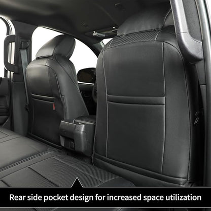 coverdream Tacoma Hybrid Seat Covers Full Set for 2024-2026 Toyota Tacoma TRD Sport,TRD Off-Road,Limited,Trailhunter Pickup,Fully Covered,Waterproof Leather Car Seat Protector (Black)