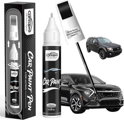 Black Ebony(UA/UD/M6373/M6877) for Ford Touch Up Paint Pen, 2 in 1 Car Scratch Remover with Pen Tip and Brush, Precise Color Match for Car Paint Scratch Repair, Quickly and Easily Fix Chips and Nicks