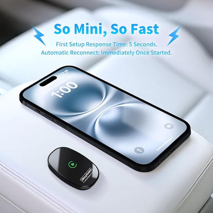 Wireless Carplay Adapter for Apple iPhone, Convert Wired to Wireless Car Play Adapter with Seamless Connection, Mini Appe CarPlay Wireless Adapter Compatible with Cars from 2018 & iOS 10+