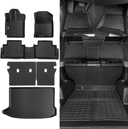 Floor Mats for Hyundai Kona 2018-2023 (No for EV), Trunk Mat and Backrest Mat All Weather TPE Protector for Hyundai Kona Accessories