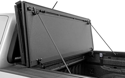 Rough Country Hard Tri-Fold Truck Bed Tonneau Cover for Chevy Colorado & GMC Canyon (2015-2026) - Aluminum Flip-Up Folding Bed Cover, Fits 5' (60") Bed