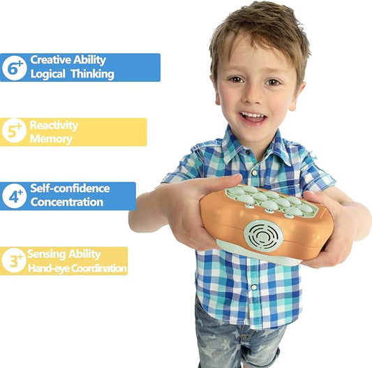 Intoypad Pop The Target! Handheld Speed Push Game Machine: A Fun Multiplayer Game for Family. Sensory Fidget Toy Christmas Toys Gifts for 6 7 8 9 10 11 12 Years Old Kids Road Trip Car Games Orange