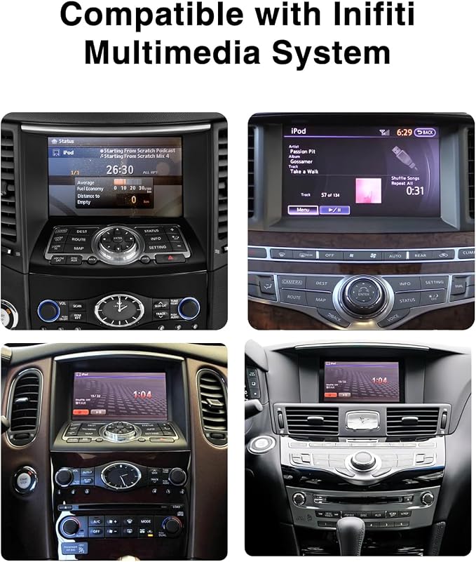 Bluetooth Car Adapter with USB Interface for Infiniti Q70/G37/EX/FX35/JX/QX50/QX60/M & NMC Patrol(2012-2018)/Qashqai(2014)/Murano(2011-2012)/Altima(2011-2012)/Rogue(2014-2016)