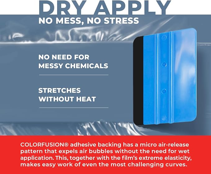 ColorFusion PPF by VViViD, Gloss China Blue Dry Apply PPF Vinyl Car Wrap Roll 1.3ft x 5ft