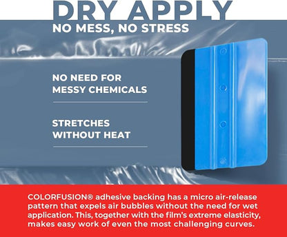 ColorFusion PPF by VViViD, Gloss China Blue Dry Apply PPF Vinyl Car Wrap Roll 1.3ft x 5ft