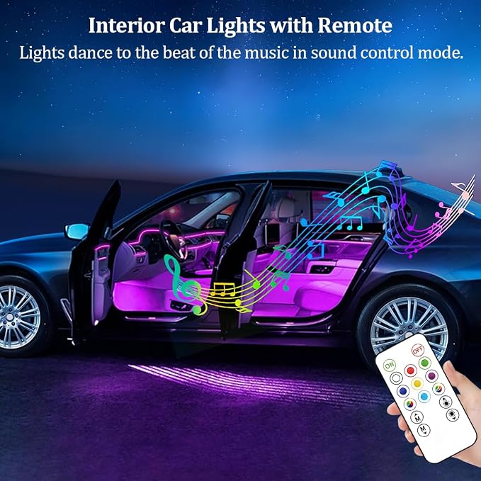 2 PCS Car Led Lights Interior,7 Colors Ambient Lighting Car Interior,USB Rechargeable Car Interior Reading Light,Portable Led Lights for Car
