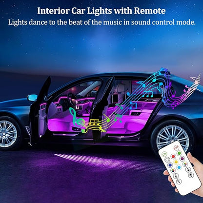 4 PCS Car Led Lights Interior,7 Colors Ambient Lighting Car Interior,USB Rechargeable Car Interior Reading Light,Portable Led Lights for Car