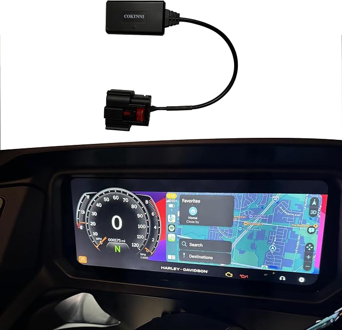 Wireless CarPlay Headset Bypass Fit for Harley Davidson 2024-2026 Street Glide Road Glide CVO/ST Accessories Plug-N-Play (12-pin)