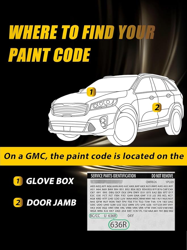 Touch Up Paint for GMC Stealth Gray Metallic(WA928L) Car Touch Up paint Genuine Exact Color Code Compatible With GMC Vehicle
