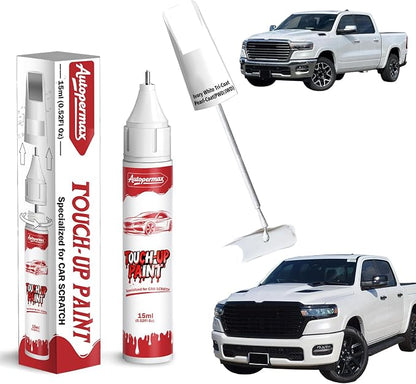 Ivory White Tri-Coat Pearl-Coat(PWD/JWD) Car Touch Up Paint for Ram, Color Accurate Two-In-One Car Paint Scratch Repair Pen, Professional Scratch Remover for Vehicles Chips and Nicks Scuff