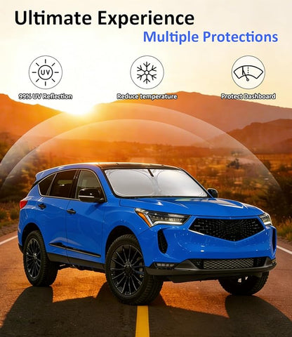 Windshield Sun Shade for 2019-2026 Acura RDX Accessories, Car Front Window Sun Visor Protector & Heat Shield | 240T Sunshade Protection Blocks UV Rays Keep Your Car Cooler