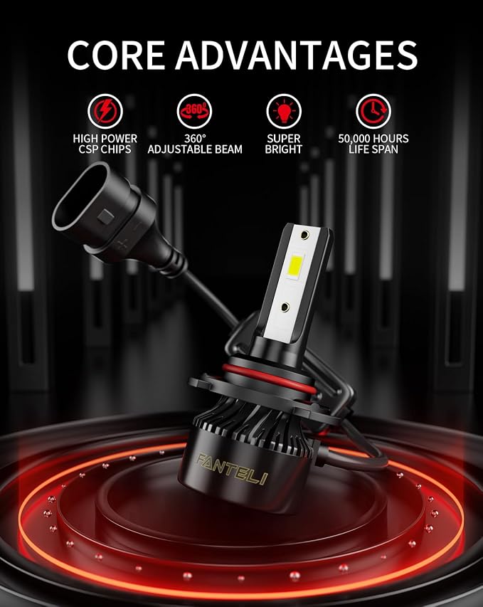 𝟫𝟢𝟢𝟧/𝖧𝖡𝟥 𝟫𝟢𝟢𝟨/𝖧𝖡𝟦 Bulbs Combo 6500K Cool White 40000LM 900% Brightness, 1:1 Size Plug and Play IP68 Waterproof Off-Road Lights, Pack of 4