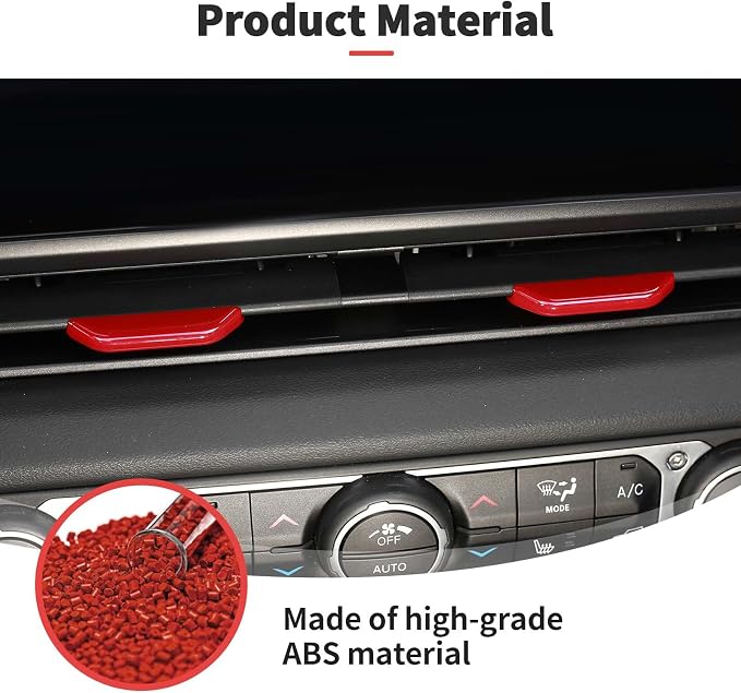 JWWY for Jeep JL Vent Air Outlet Adjustment Cover Trim Fit for 2024-2025 Jeep Wrangler JL JLU Gladiator JT 4xe Interior Accessories 2pcs Red