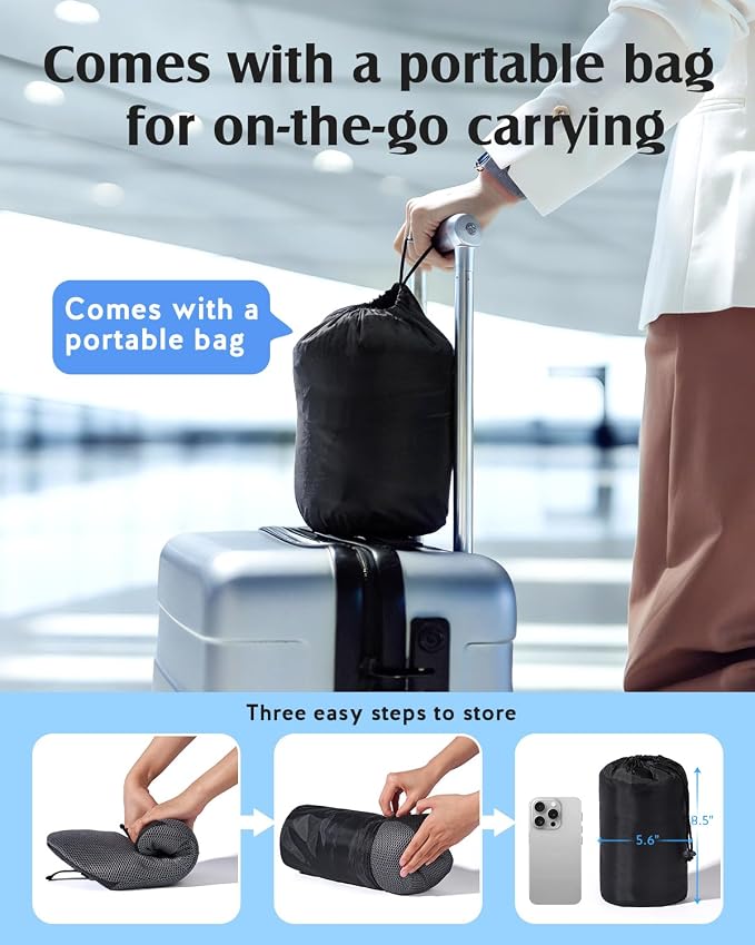 YFONG Lumbar Support Pillow for Car Seat, Back Support with Adjustable Straps Securely Fixed for Driving Seat Pain Relief, Office Chair Car Essentials Back Cushion, Grey