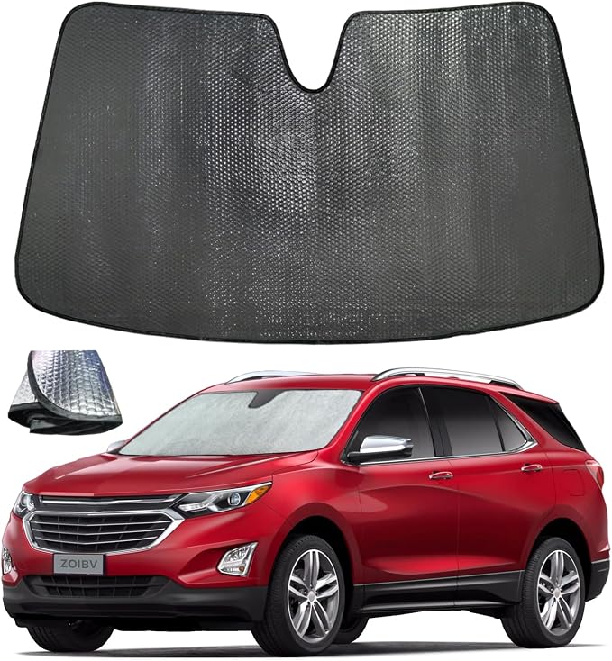 Car Windshield Sun Shade for Chevrolet Chevy Equinox 2018-2024 (Not for Equinox EV) Front Window Sunshade Sun Visor Protection Cover Accessories -5-Layer Bubble Foldable Thicken Blocks Heat & UV