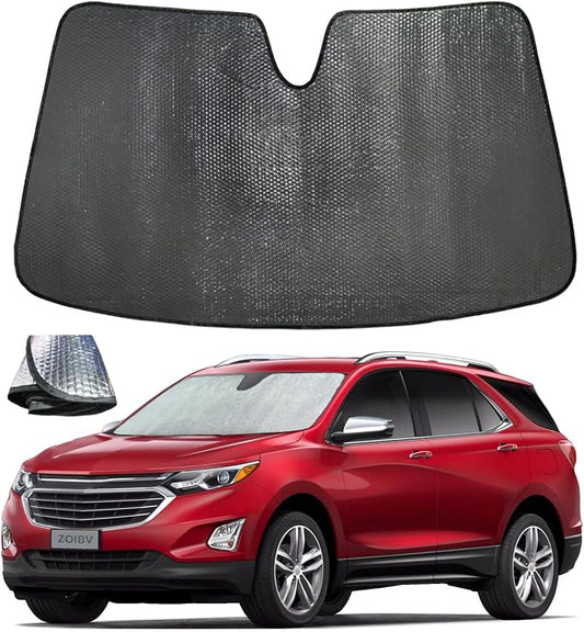 Car Windshield Sun Shade for Chevrolet Chevy Equinox 2018-2024 (Not for Equinox EV) Front Window Sunshade Sun Visor Protection Cover Accessories -5-Layer Bubble Foldable Thicken Blocks Heat & UV