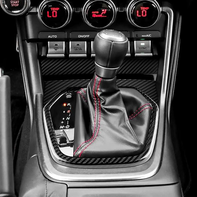 AIRSPEED Hard Carbon Fiber for Toyota GR86 Subaru BRZ 2021 2022 2023 2024 2025 Car Gear Shift Panel Cover Center Console Gearbox Panel Interior Trim Accessories, Black, Automatic Transmission