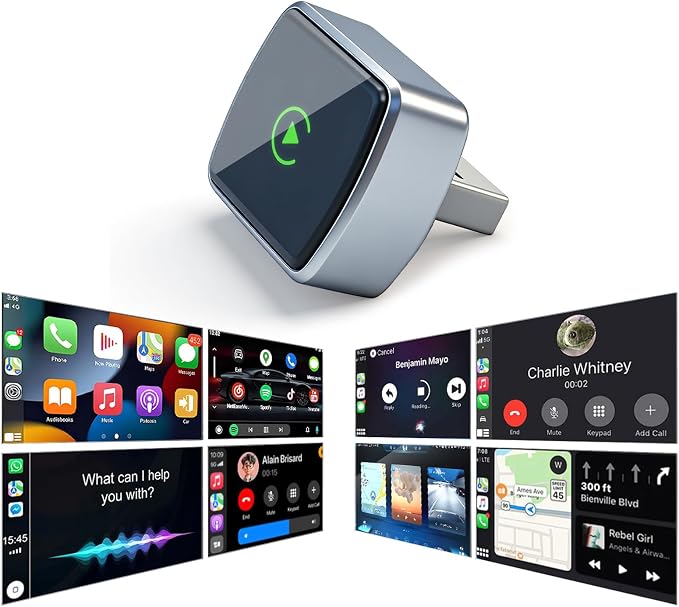 Wireless CarPlay Adapter 2026 Upgrade Mini Design, Bluetooth Plug & Play Converts Wired CarPlay/Android Auto to Wireless - Easy Use Fast Stable Connection for iPhone iOS 10+ & Android 11+