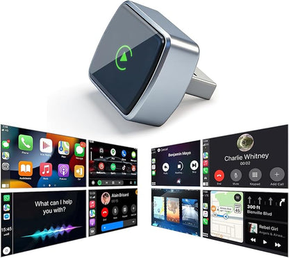 Wireless CarPlay Adapter 2026 Upgrade Mini Design, Bluetooth Plug & Play Converts Wired CarPlay/Android Auto to Wireless - Easy Use Fast Stable Connection for iPhone iOS 10+ & Android 11+