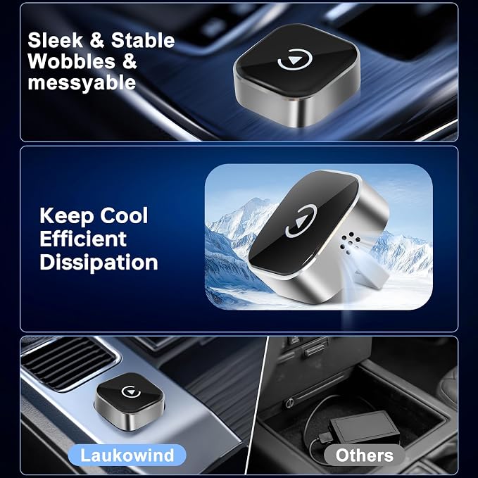 Wireless CarPlay Adapter Upgrade Wired CarPlay to Wireless for iPhone & Android, Support CarPlay & Android Auto 2 in 1,USB/Type C,Plug and Play Stable Connection for Cars with Built-in Wired Car Play