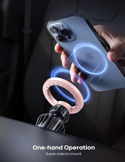 Lamicall for MagSafe Car Mount - [20 Super Magnets] Magnetic Phone Holders for Your Car, Air Vent Phone Holder Car, HandsFree Cell Phone Holder Mount Accessories for Women Men fit iPhone 17 Pro Pink