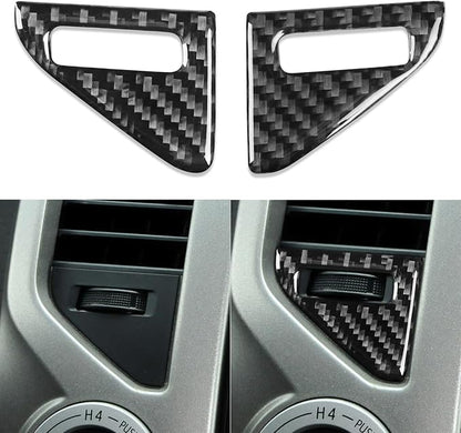 NVCNX Real Premium Carbon Fiber for Toyota 2nd Gen Tacoma Accessories 2012-2015 2013 2014 Car Dash Center Air Vent Knob Cover Interior Trim Thick Overlay Sticker Decal 2PCs