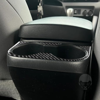 NVCNX Real Premium Carbon Fiber for Toyota 2nd Gen Tacoma Accessories 2005-2015 2006 2007 2008 2009 2010 2011 2012 2013 2014 Car Armrest Rear Cup Holder Cover Interior Trim Sticker Decal 2PCs