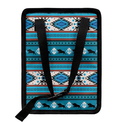 Aztec Tribal and Cattle Pattern Car Trash Can with Lid and Zipper Portable Foldable Ethnic Style Trash Bin for Car Interior Accessories Multipurpose Garbage Can Bags Storage Organizer
