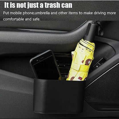 Car Trash can, mini Trunk Push Hanging Portable car Trash can with 2 Automatic Hooks and Disposable Trash Bags, Suitable for car, Home, Office