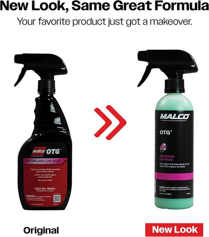 Malco OTG Waterless Car Wash (16 Oz.) - 100% Waterless Car Wash Spray/No Water or Bucket Needed/Safe and Effective Cleaning Solution for Cars/Great for On The Go or Regular Use (199416)
