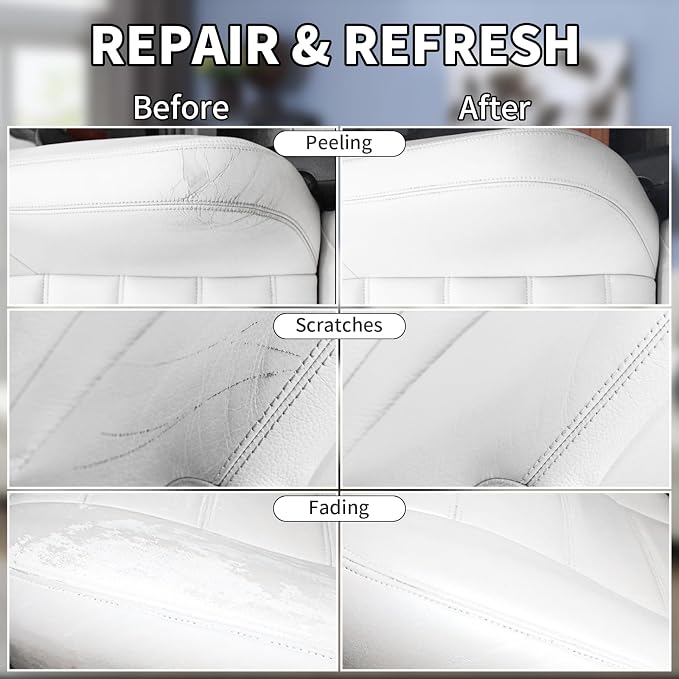 White Leather Recoloring Balm with 100ml Mink Oil,Leather Couch Scratch Remover,Leather Repair kit for Vinyl Furniture and Car Interior,Leather Dye Paint,Mink Oil for Leather