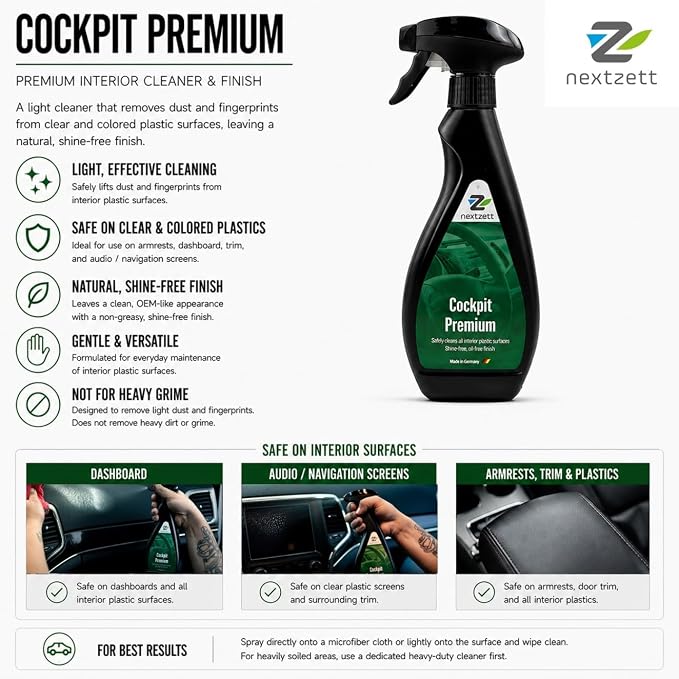 nextzett 92470515 Cockpit Premium Interior and Dashboard Cleaner, 16.9 fl oz