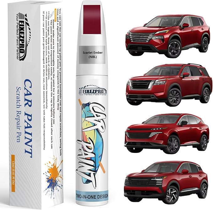 NBL Scarlet Ember Touch Up Paint for Nissan, Exact Color Match Car Paint Scratch Repair Remover Pen Kit Fix Vehicle Chips and Automotive Nicks Scuff