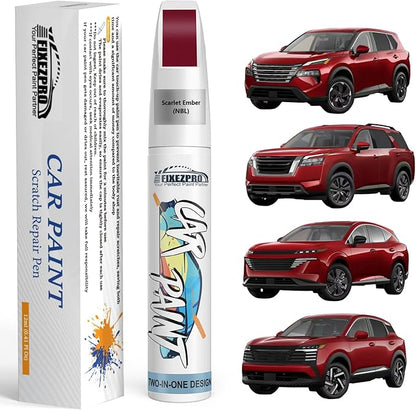 NBL Scarlet Ember Touch Up Paint for Nissan, Exact Color Match Car Paint Scratch Repair Remover Pen Kit Fix Vehicle Chips and Automotive Nicks Scuff