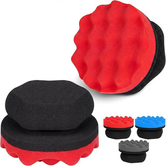 2 Pack Large Tire Shine Applicator Pad - Hex Grip Tire Applicator Sponge, Reusable Foam Sponge Tool for Car Detailing, Ideal for Applying Tire Shine & Tire Cleaner After Car Wash, Car Cleaning