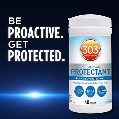 303 Products (30321) Products Aerospace Protectant 40 Count Wipes - Ultimate UV Protection - Keeps vinyl, rubber, and plastic looking newer, longer, 40 Count