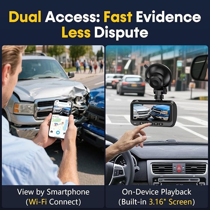 Front and Rear Dash Cam for Truck: 4K+1080P Dual Dash Camera for Pickup Ford F150 F250 Ram 1500-5G WiFi Quick Video Access 15-Min Install Record Every Moment for Accident Evidence by Befumly