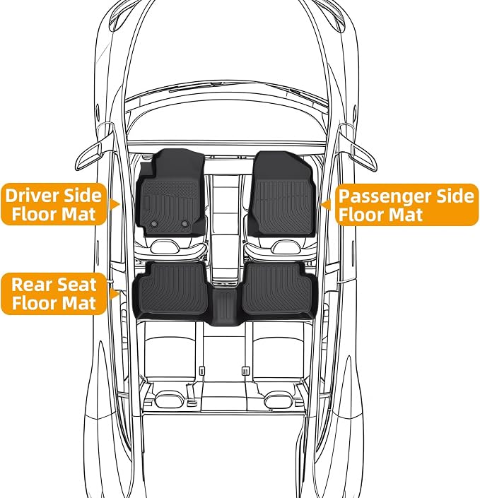 Floor Mats for Toyota Corolla 2003 2004 2005 2006-2008(NOT for with Rear Seat Vents), 2007 Corolla Floor Mats, Custom Fit TPE Corolla Mats Accessories, 1st & 2nd Rows All Weather Protection