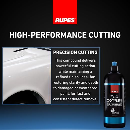 RUPES 1000 ml D-A Coarse High Performance Cut Polishing Compound for Car Detailing & Removing Scratches (Pack of 1) | Micro-Abrasive Technology | Reduces Oxidation and Removes Severe Swirl Marks