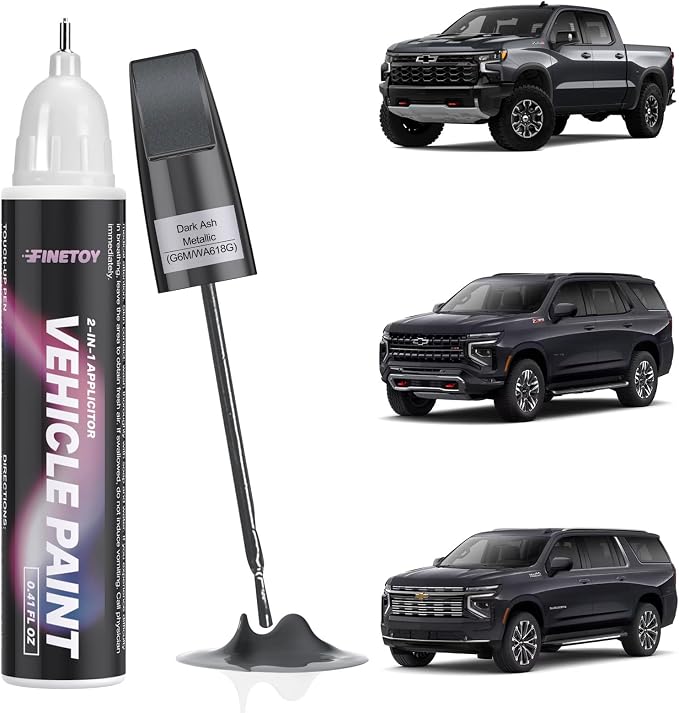 G6M/WA618G Dark Ash Metallic Touch Up Paint for Chevrolet, Car Scratch Repair Paint Kit with 2 in 1 Brush and Pen Nip, Exact-Match & Quick Drying Design for Chips and Nicks