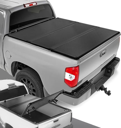 DNA MOTORING New Upgrade Truck Bed Top Hard Solid Tri-Fold Tonneau Cover Compatible with 22-23 Toyota Tundra 6-1/2' Bed, TTC-HARD-093, TTC-HARD-093
