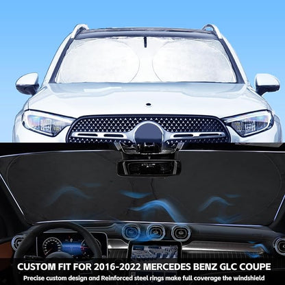 INSAUTO for GLC Windshield Sunshade Foldable Sun Shade Custom-fit for Mercedes Benz 2016-2022 GLC SUV GLC300 Windshield Cover Car Front Window Sun Visor Shield Keeps Your Vehicle Cool Accessories