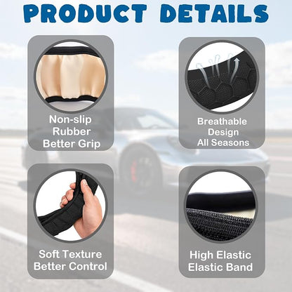 Car Steering Wheel Cover, 14.5"-15" Inch Universal Anti-Slip DurableSteering Wheel Protective Cover, Breathable Auto Interior Decoration Accessories for Sedan SUV Truck (Black Honeycomb)